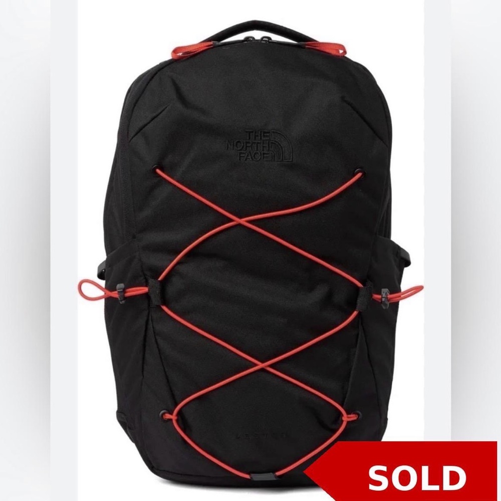 ***SOLD ON DEPOP***The North Face Backpack in Jet Black with Red Accents